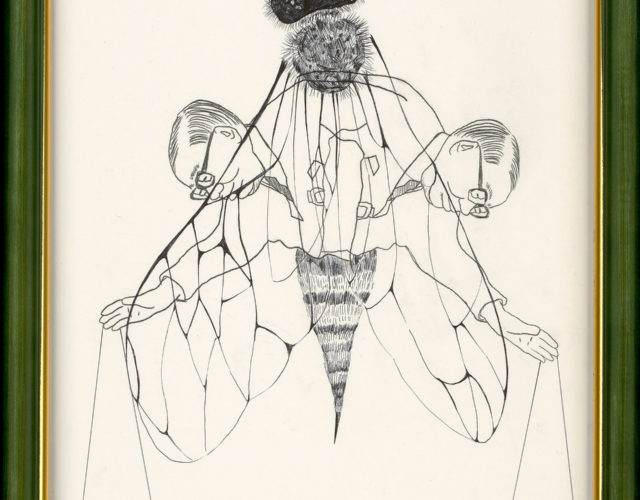 高雅婷，標本B6，2014，原子筆、複寫墨水、紙 、框，30.5x 23 cm