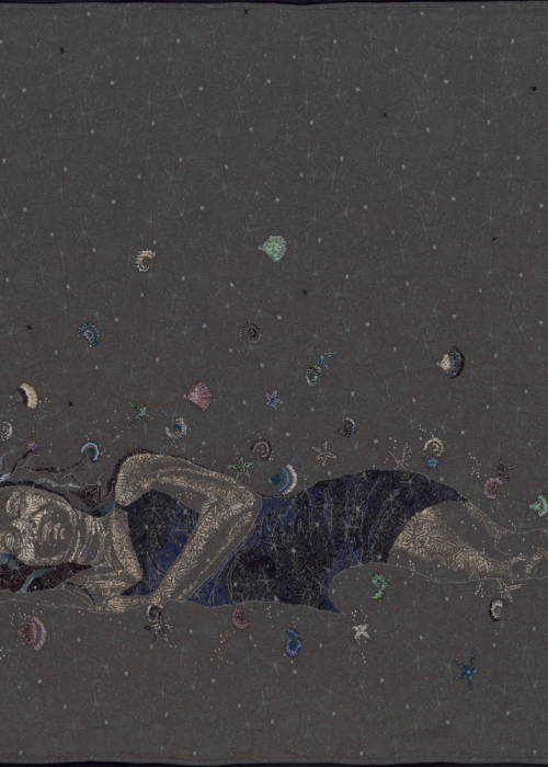 Kao Ya-Ting, Dreamer’s wake, 2023, fabric , embroidery thread , beads, 180 x 142 cm