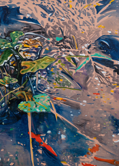 Kao Ya-Ting, Koi fish ,2023, Oil on canvas, 150 x 200 cm